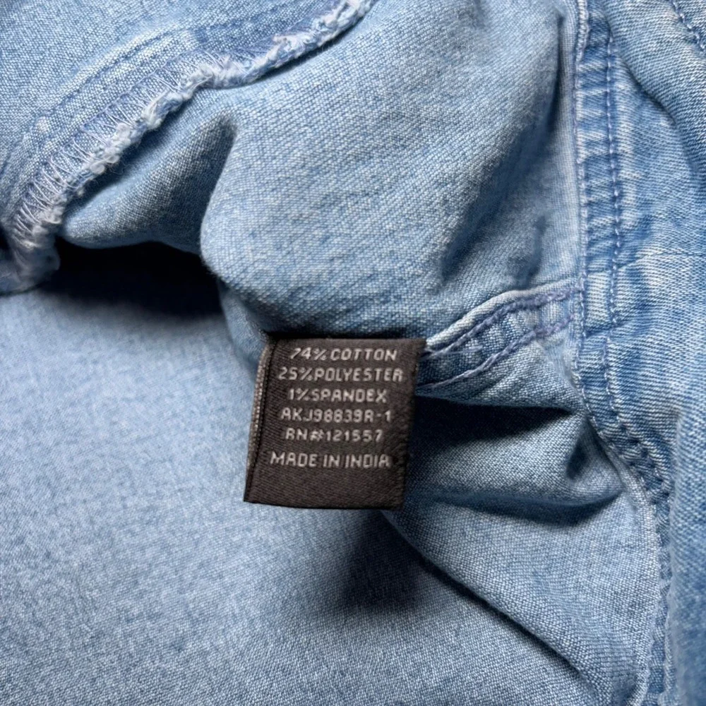 Fried Denim Mens Light Wash Slim Fit Trucker Jacket Blue Size Medium